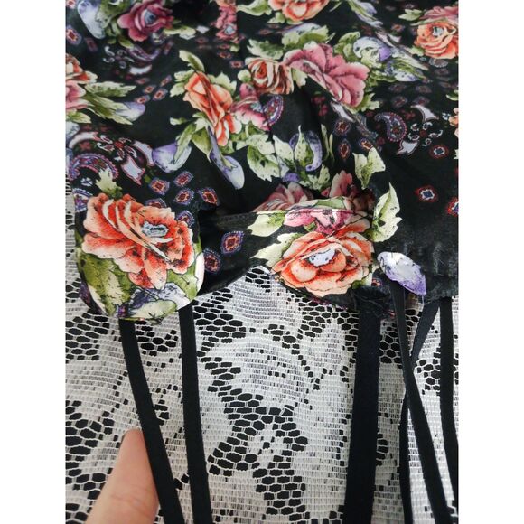 Repaired Vintage Roses & Blueberries Printed Button-Up Slip Dress - Picture 6 of 16